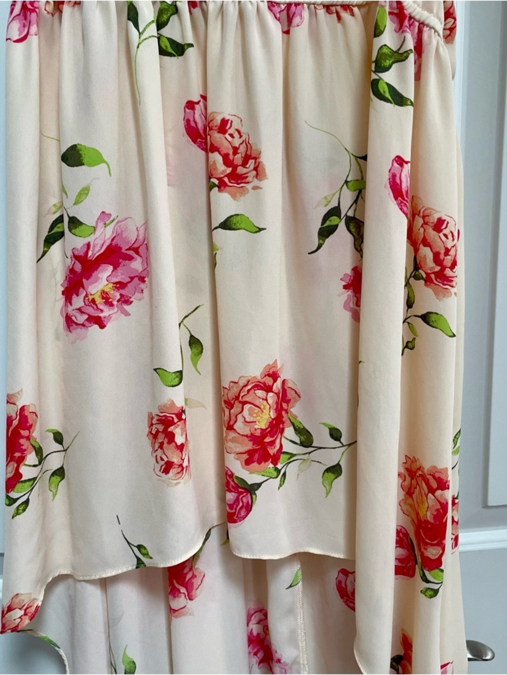 Torrid Ivory Floral Georgette High Low Tank Top Feminine Flowy Festival Pretty - Picture 5 of 15